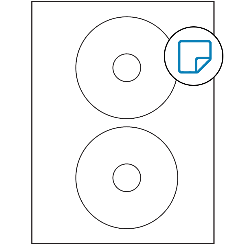 4.5" White Circular Sheet Labels - Removable Adhesive