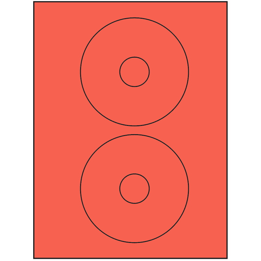 4.5" Red Circular Sheet Labels
