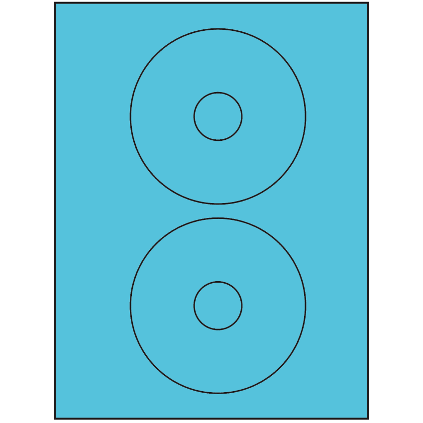 4.5" Turquoise Circular Sheet Labels