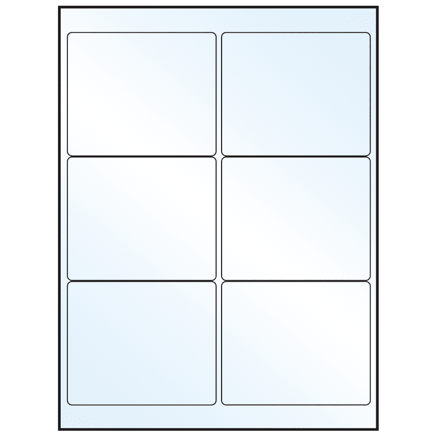 4" x 3" Crystal Clear Rectangular Sheet Labels