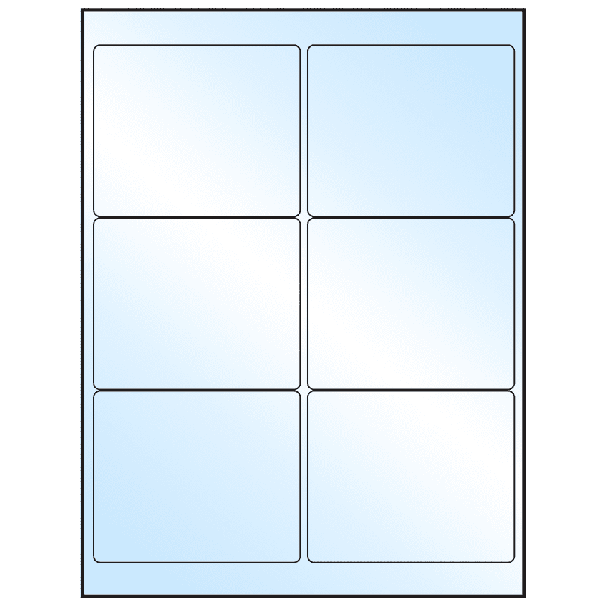 4" x 3" White Premium High Gloss Rectangular Sheet Labels
