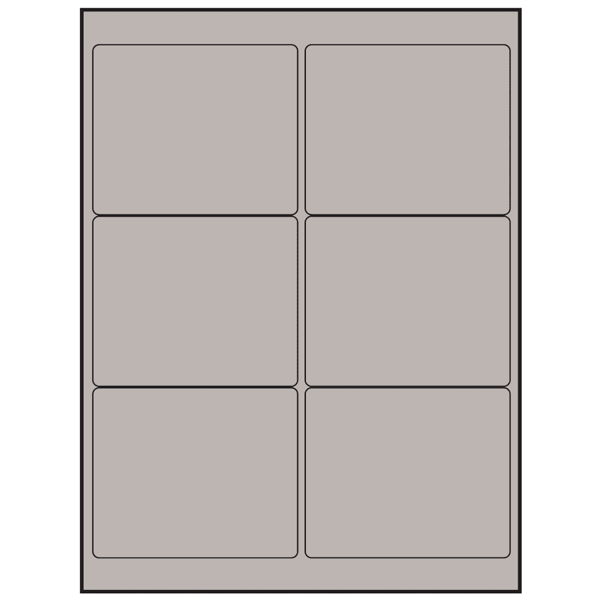 4" x 3" Gray Rectangular Sheet Labels