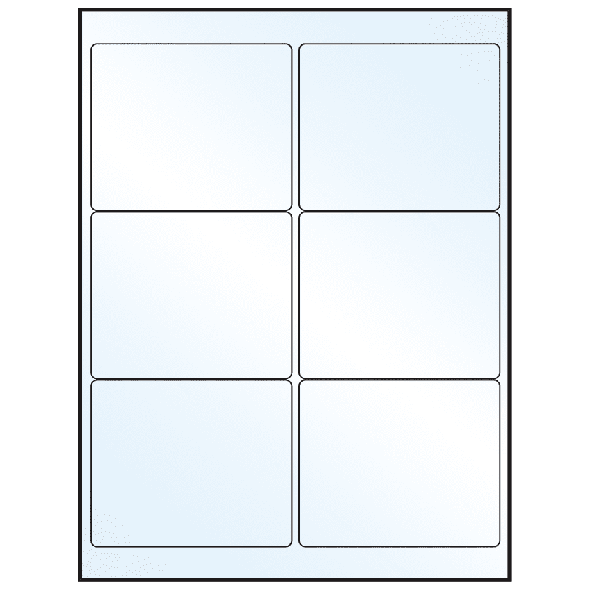 4" x 3" White Mid Gloss Rectangular Sheet Labels