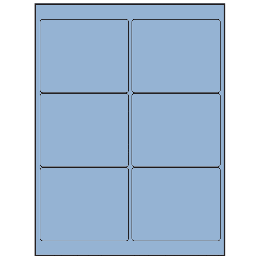 4" x 3" Pastel Blue Rectangular Sheet Labels