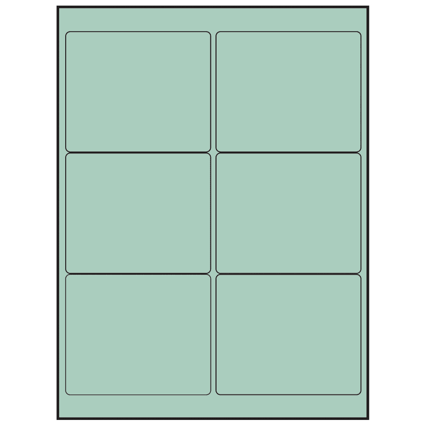 4" x 3" Pastel Green Rectangular Sheet Labels