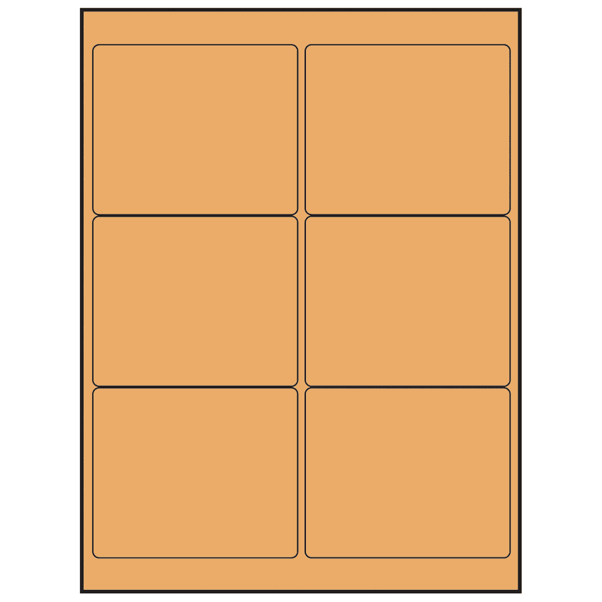 4" x 3" Pastel Orange Rectangular Sheet Labels