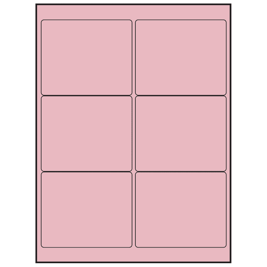4" x 3" Pastel Pink Rectangular Sheet Labels