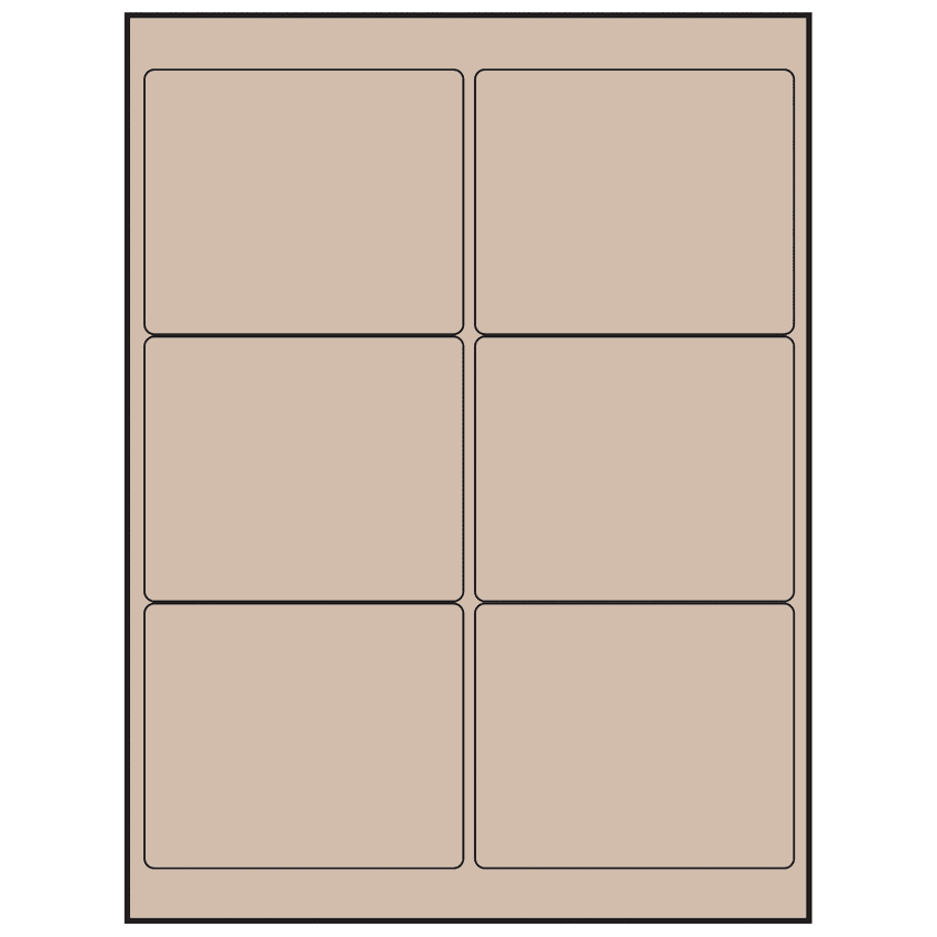 4" x 3" Pastel Tan Rectangular Sheet Labels