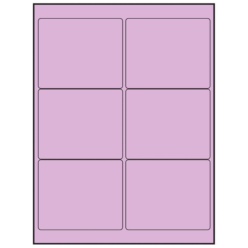 4" x 3" Pastel Purple Rectangular Sheet Labels