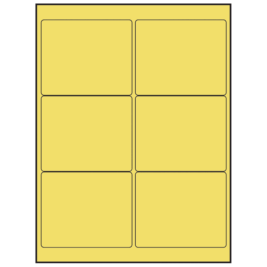 4" x 3" Pastel Yellow Rectangular Sheet Labels