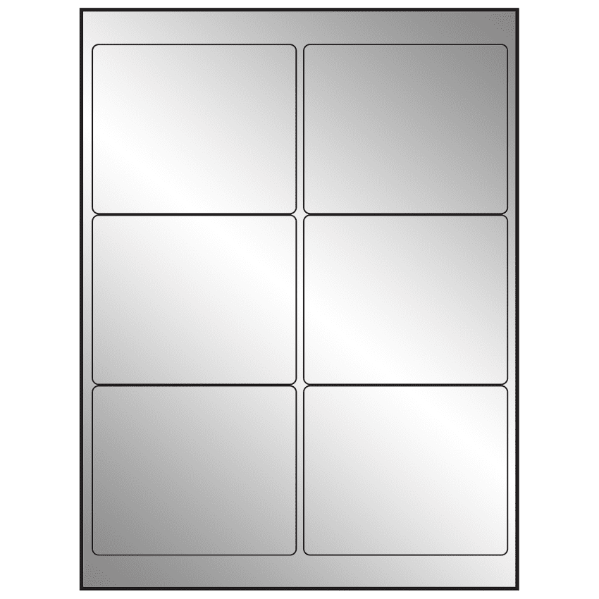 4" x 3" Silver Foil Rectangular Sheet Labels