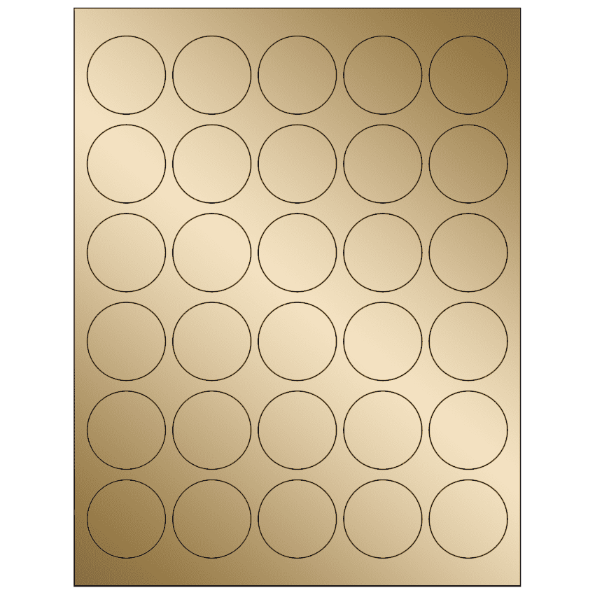 1.5" Gold Foil Circular Sheet Labels