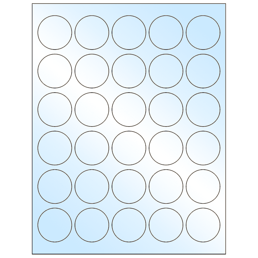 1.5" White Premium High Gloss Circular Sheet Labels