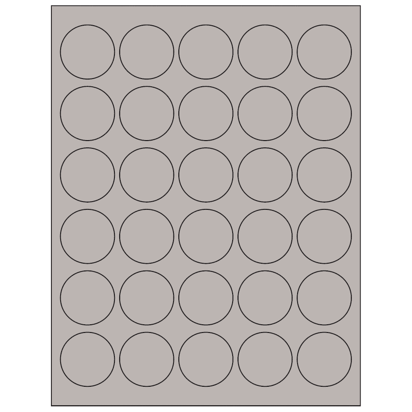 1.5" Gray Circular Sheet Labels