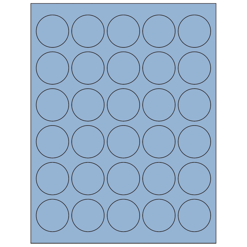 1.5" Pastel Blue Circular Sheet Labels