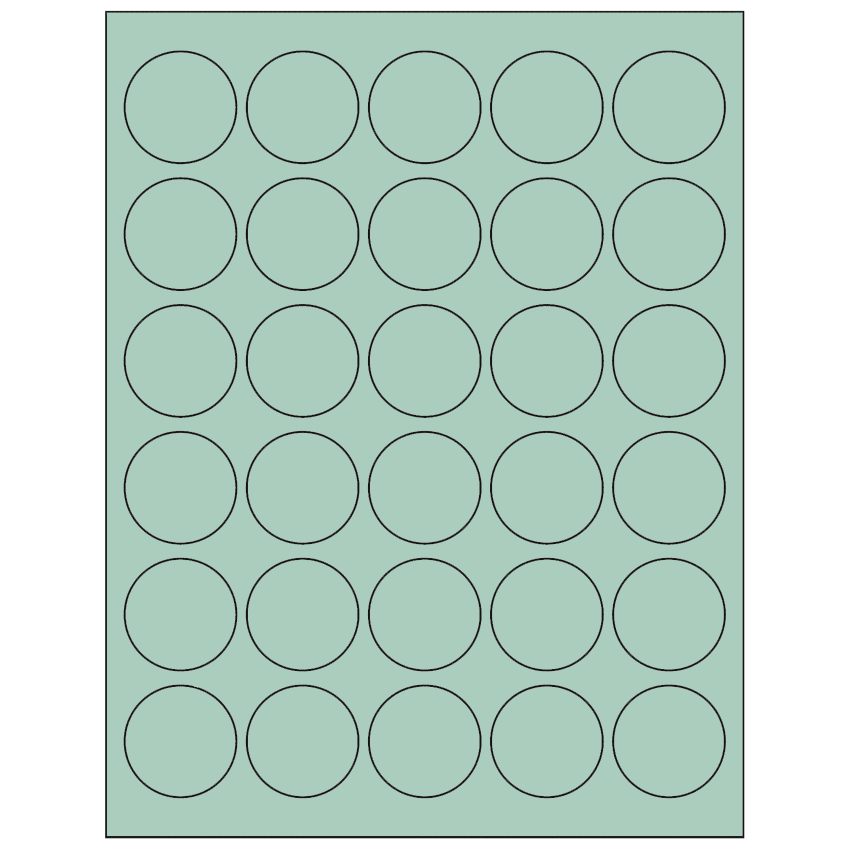 1.5" Pastel Green Circular Sheet Labels