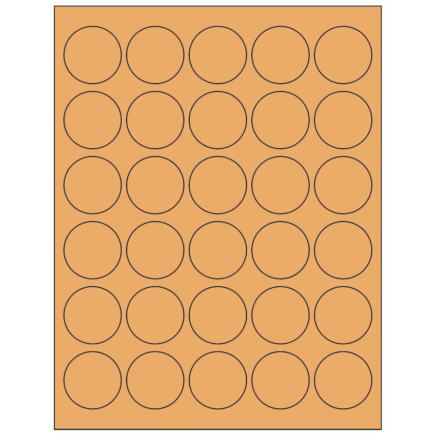 1.5" Pastel Orange Circular Sheet Labels