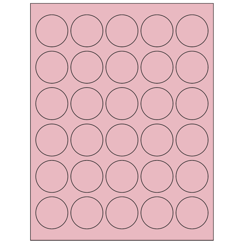 1.5" Pastel Pink Circular Sheet Labels