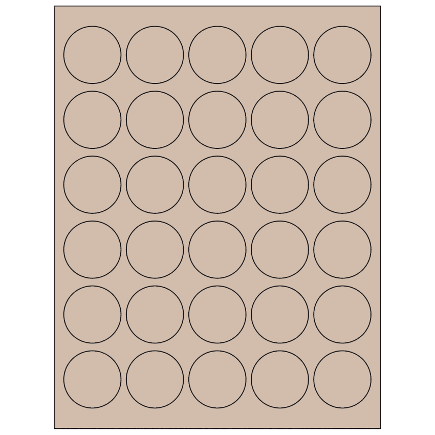 1.5" Pastel Tan Circular Sheet Labels