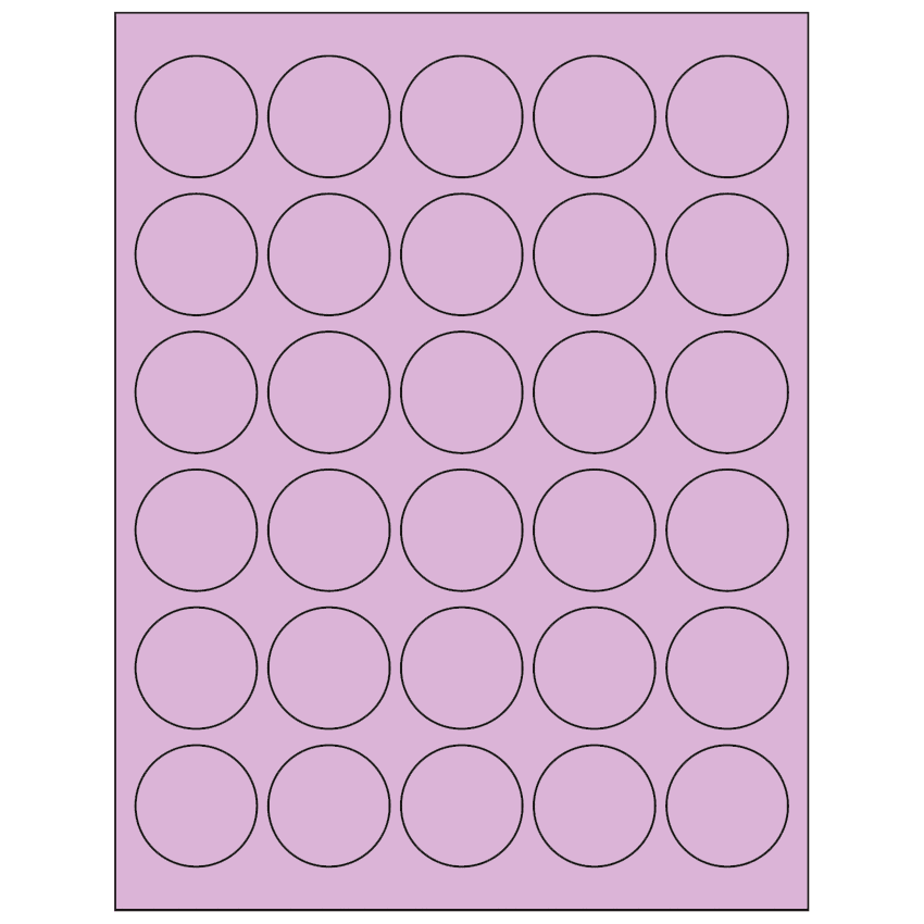 1.5" Pastel Purple Circular Sheet Labels