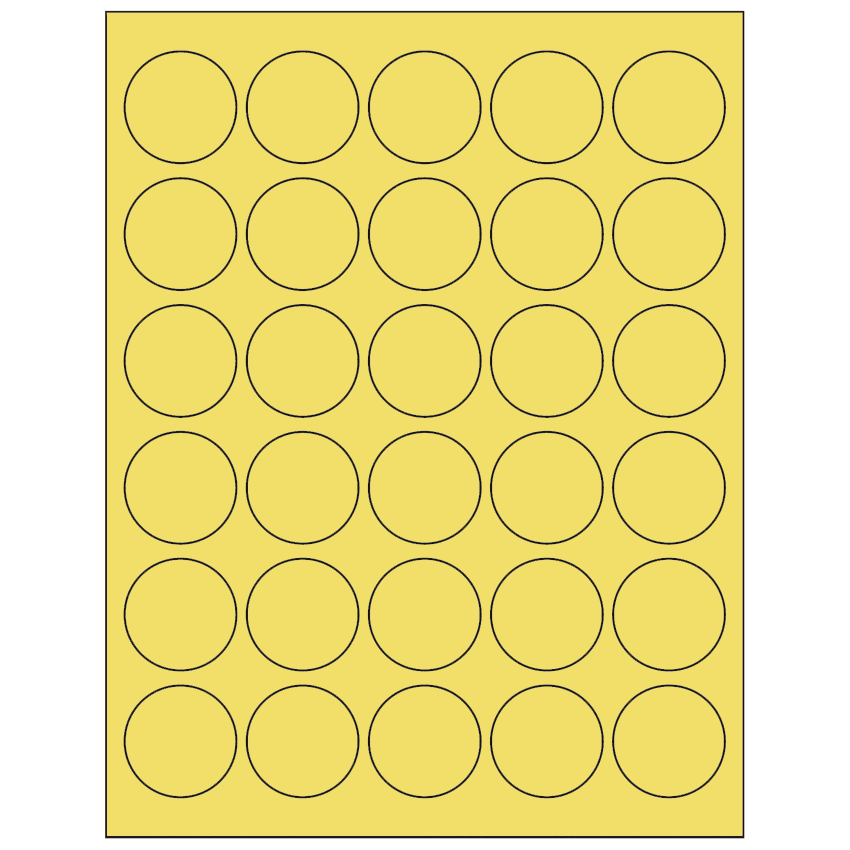 1.5" Pastel Yellow Circular Sheet Labels