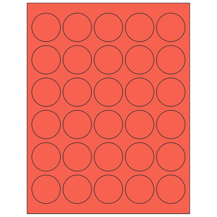1.5" Red Circular Sheet Labels