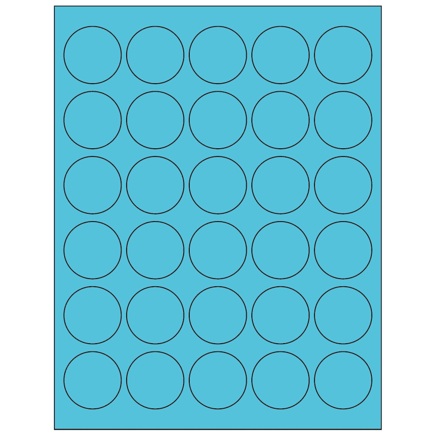1.5" Turquoise Circular Sheet Labels