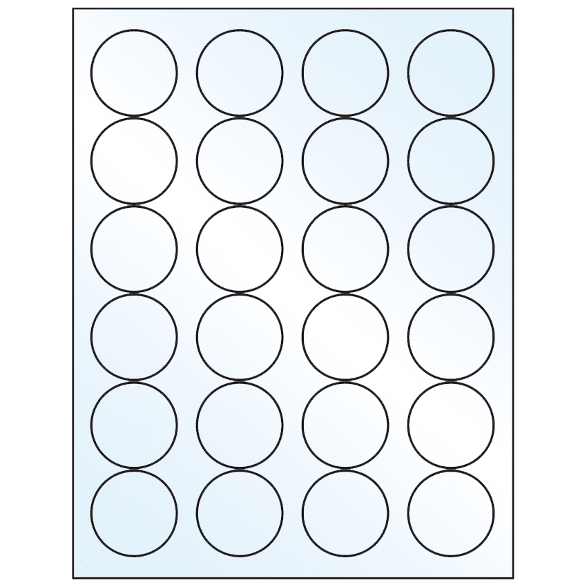 1.666" Crystal Clear Circular Sheet Labels
