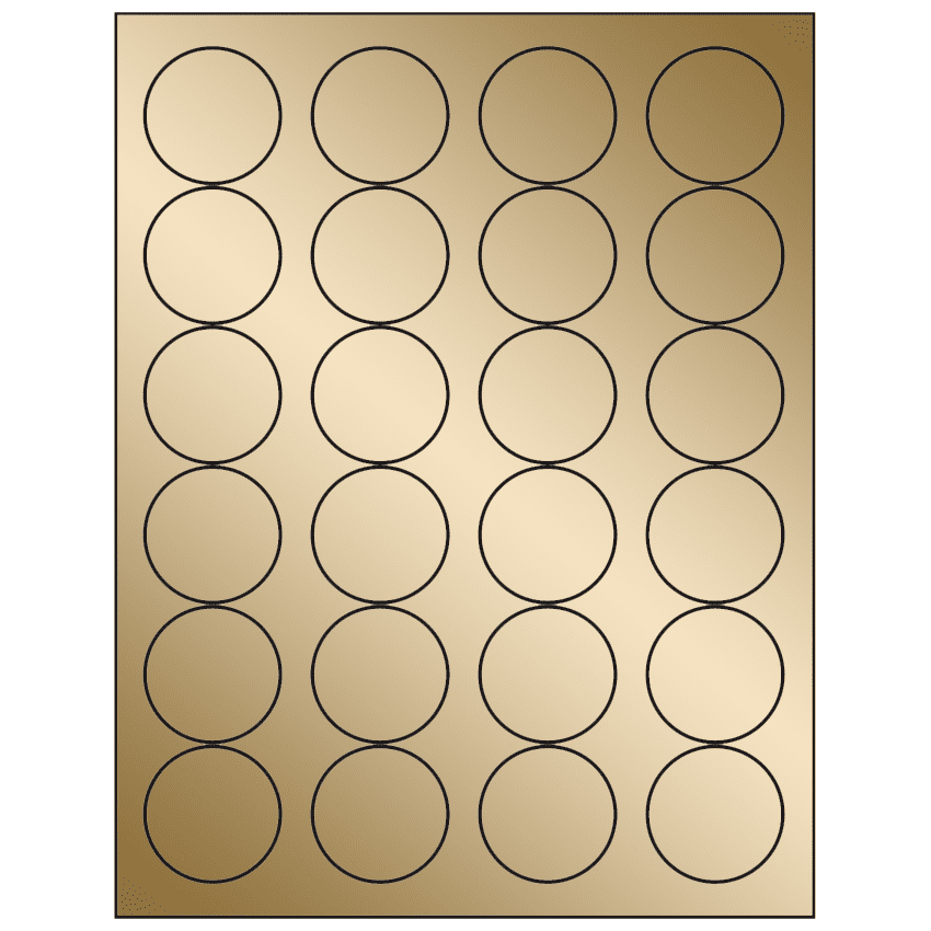 1.666" Gold Foil Circular Sheet Labels