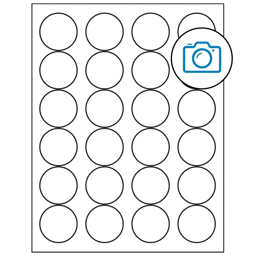1.666" Photo Gloss Circular Sheet Labels