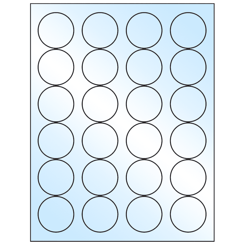 1.666" White Premium High Gloss Circular Sheet Labels