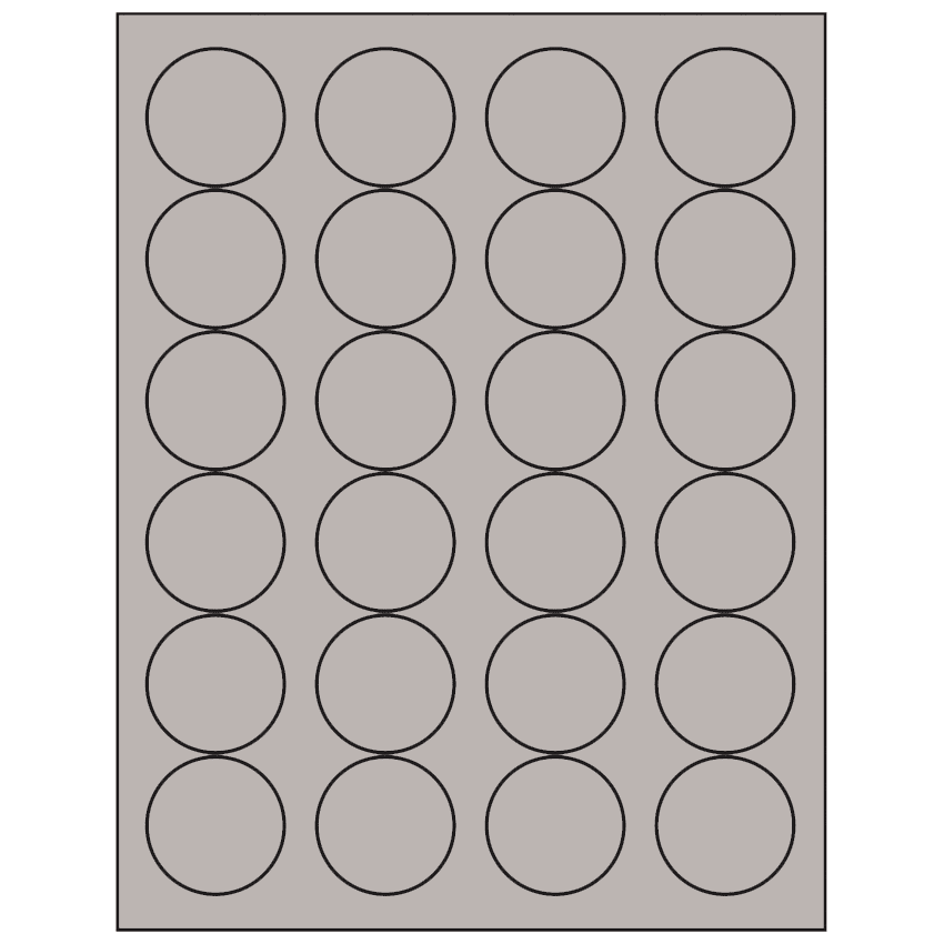 1.666" Gray Circular Sheet Labels