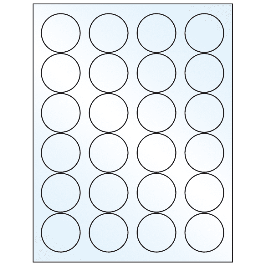 1.666" White Mid Gloss Circular Sheet Labels