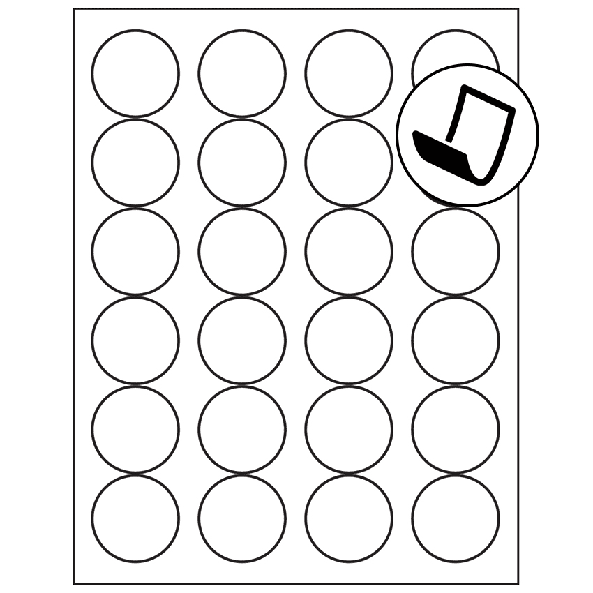1.666" Blockout Circular Sheet Labels