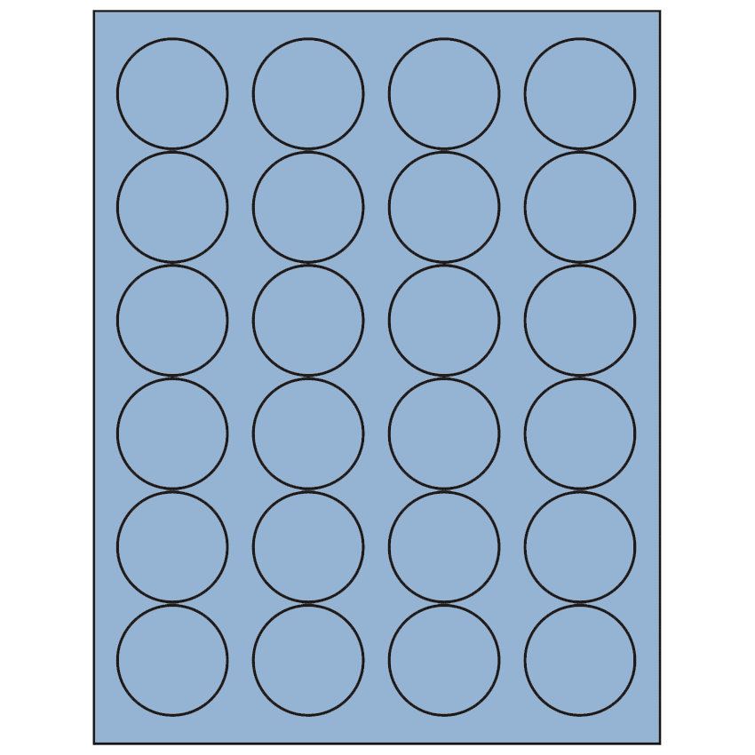 1.666" Pastel Blue Circular Sheet Labels