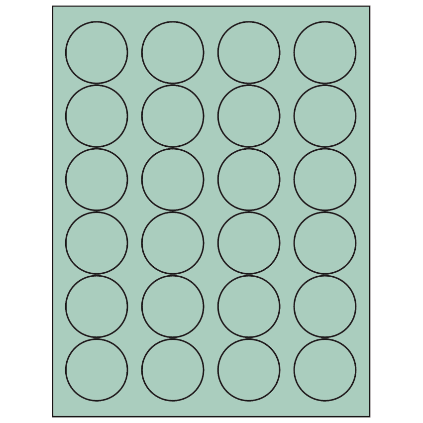 1.666" Pastel Green Circular Sheet Labels