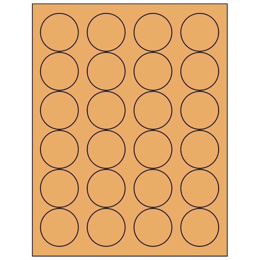 1.666" Pastel Orange Circular Sheet Labels