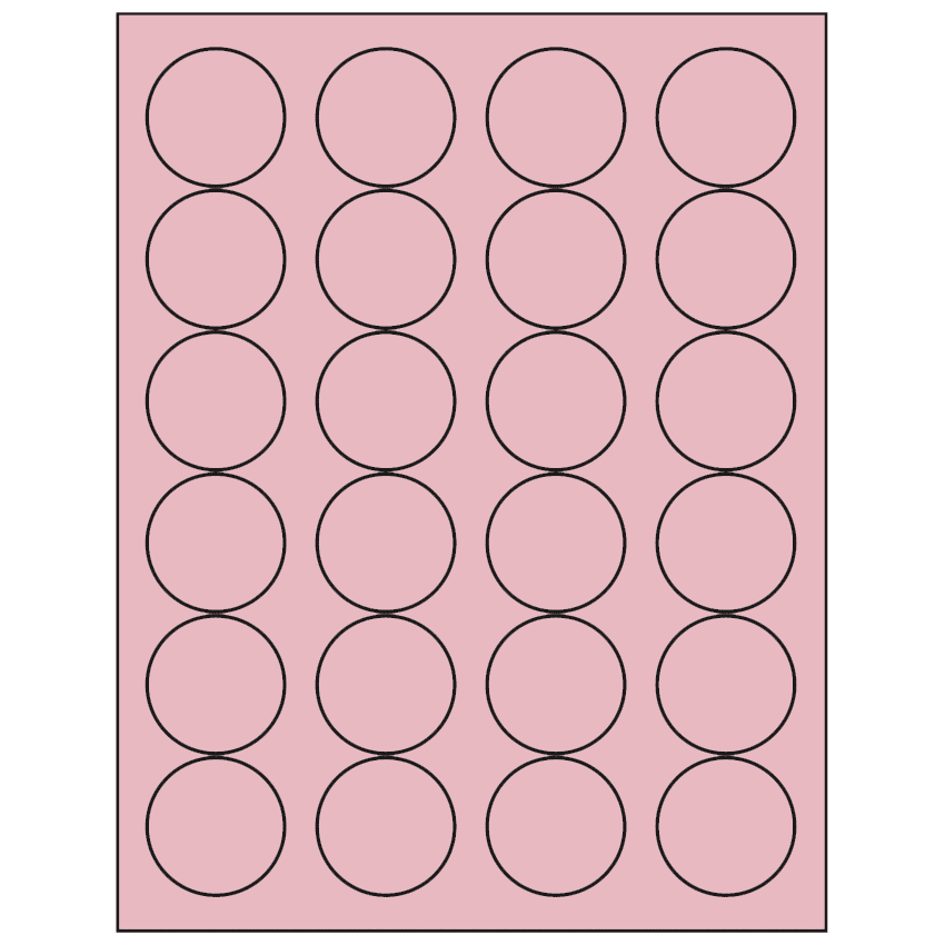1.666" Pastel Pink Circular Sheet Labels