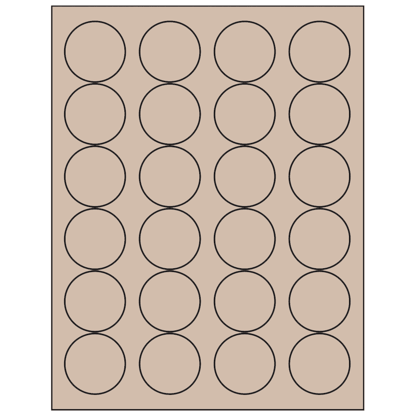 1.666" Pastel Tan Circular Sheet Labels