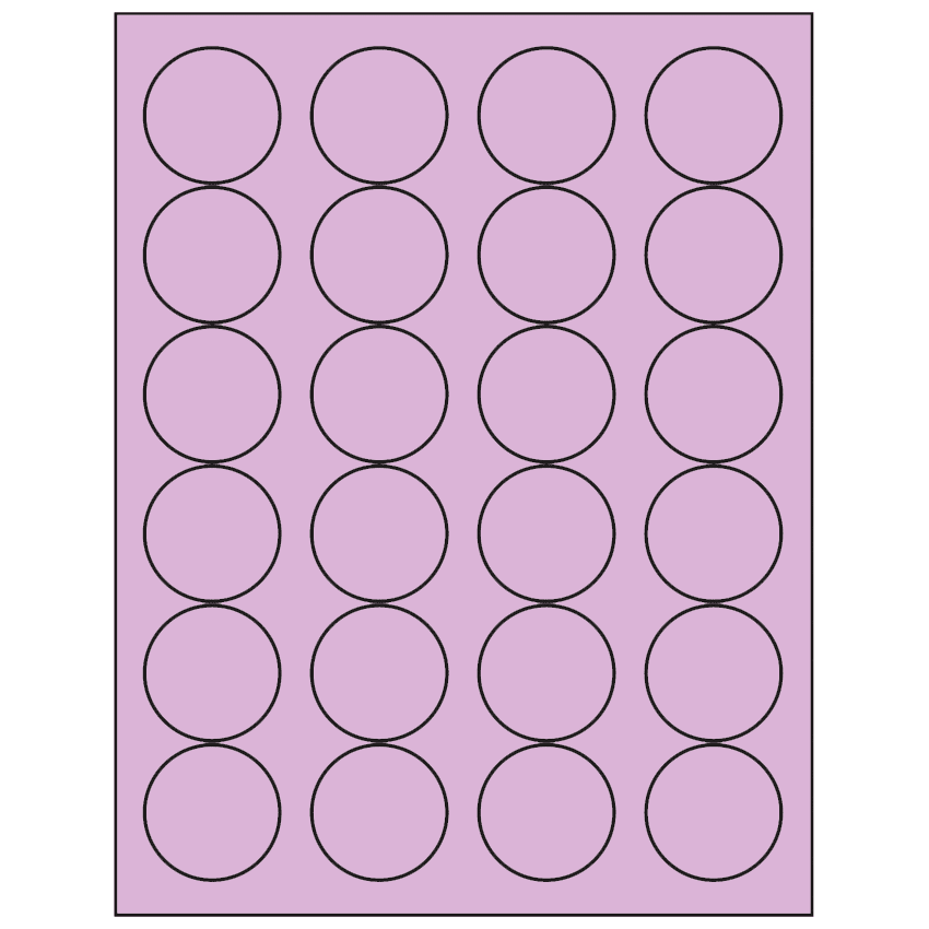 1.666" Pastel Purple Circular Sheet Labels
