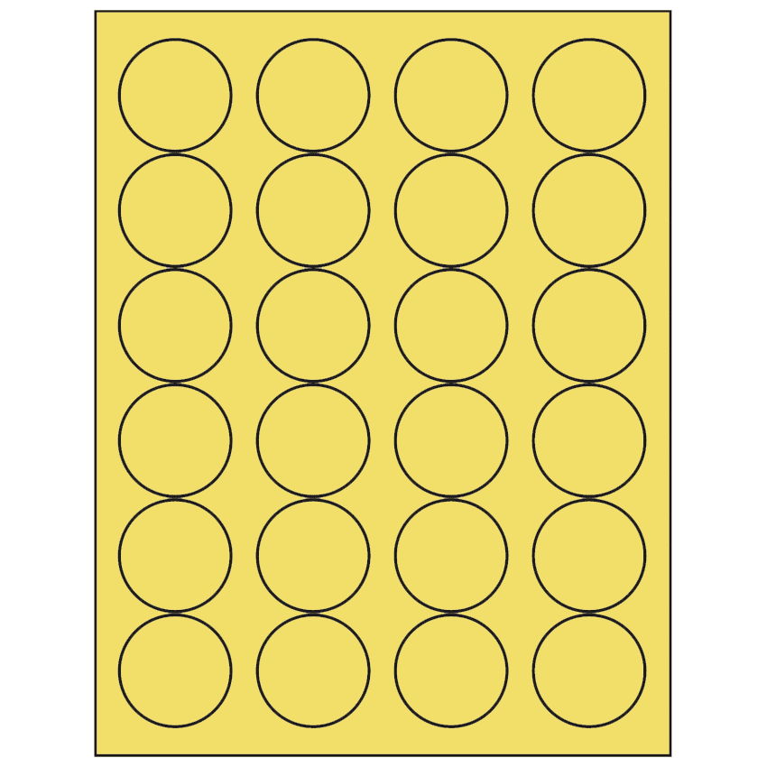 1.666" Pastel Yellow Circular Sheet Labels