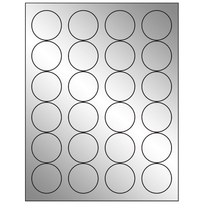 1.666" Silver Foil Circular Sheet Labels