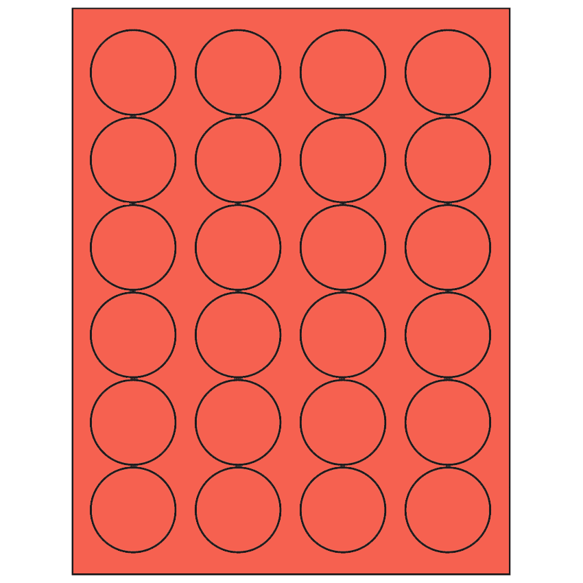 1.666" Red Circular Sheet Labels