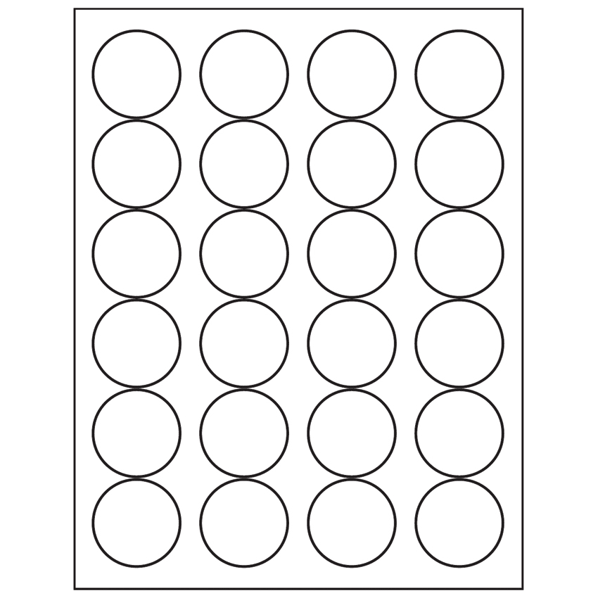 1.666" White Vinyl Drum Circular Sheet Labels