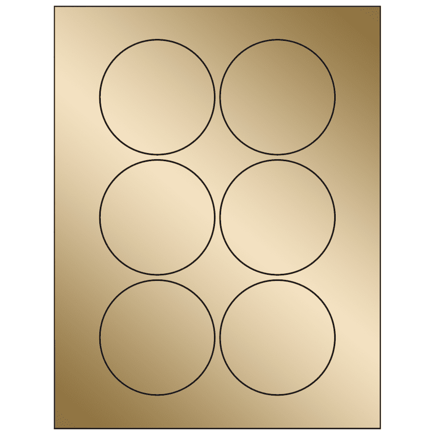 3" Gold Foil Circular Sheet Labels