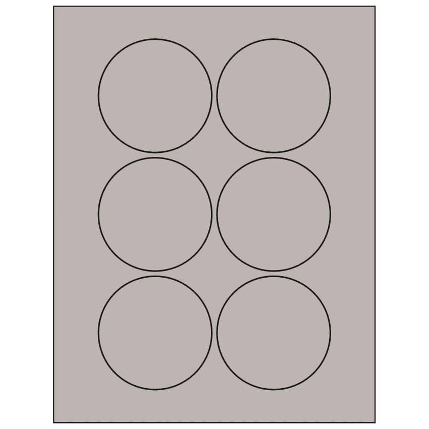 3" Gray Circular Sheet Labels