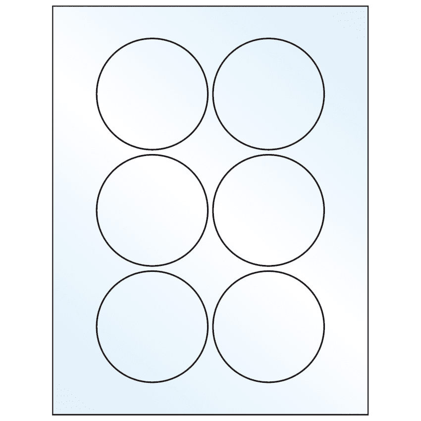 3" White Mid Gloss Circular Sheet Labels