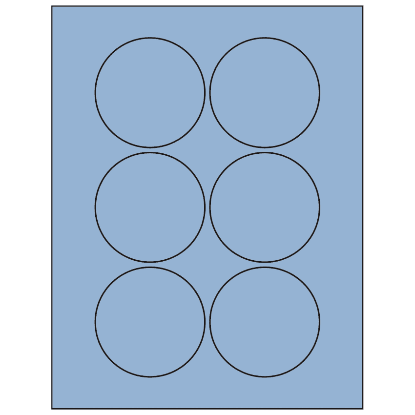 3" Pastel Blue Circular Sheet Labels