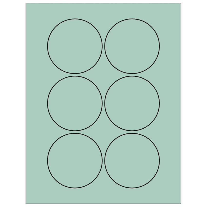 3" Pastel Green Circular Sheet Labels