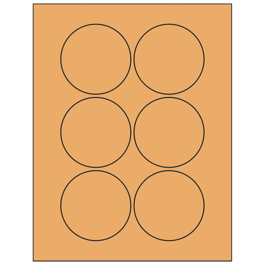 3" Pastel Orange Circular Sheet Labels